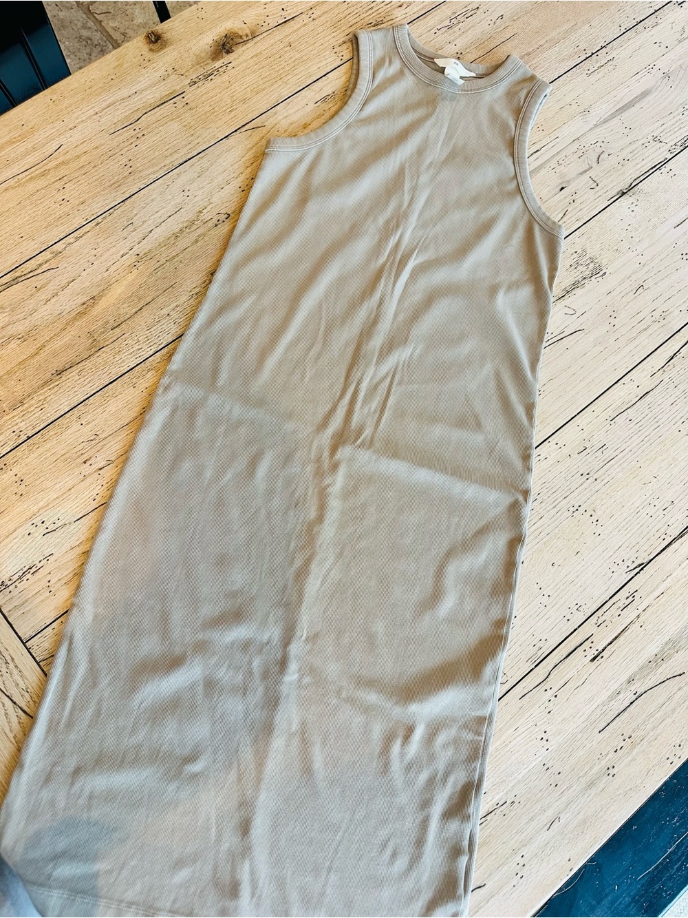 H&M Ribbed Sleeveless Maxi Dress - Taupe